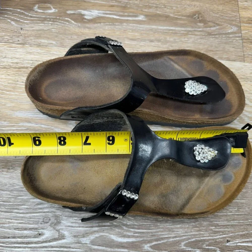 Birkenstock Gizah Thong Black w/Gem Accents Sandal Women's Size EU 37
